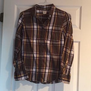 J. Crew Plaid Button Down Collared Flannel